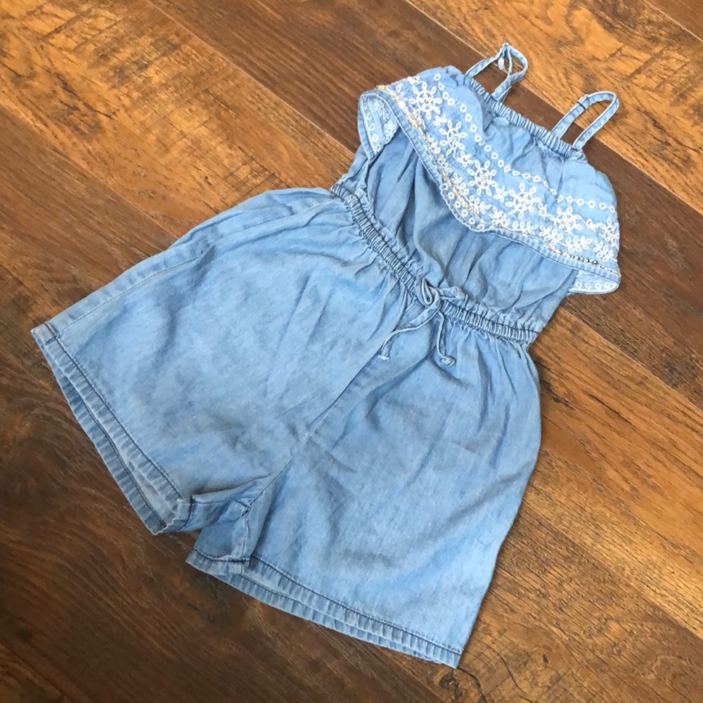 Cute denim romper